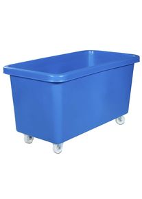 Rechthoekige bak van polyethyleen, verrijdbaar, inhoud 450 liter, blauw, vanaf 5 st.