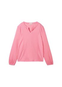 Tom Tailor Damen Gestreifte T-Shirt-Bluse, rosa, Streifenmuster, Gr. M, baumwolle