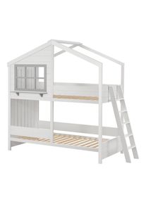 Juskys Gyermek emeletes ágy Dream House 90 x 200 cm 2 ággyal és egy létrával
