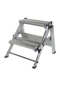 MUNK Aluminium inklapbare trap, zonder veiligheidsbeugel, 2 treden
