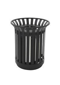 Afvalbak voor buiten, inhoud 69 l, h x Ø = 700 x 590 mm, zwart