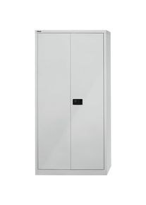 Bisley Armario de puertas batientes UNIVERSAL, H x A x P 1950 x 914 x 400 mm, 4 baldas galvanizadas, 5 pisos de archivadores, gris luminoso