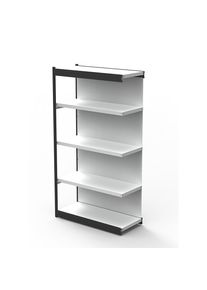 Kantoor-stellingsysteem, met achterwand, stellinghoogte 1900 mm, aanbouwstelling, breedte x diepte = 750 x 300 mm