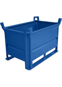 Stapelbeh&auml;lter mit Kufen, LxB 800 x 500 mm, Traglast 1000 kg, blau, ab 10 Stk Heson