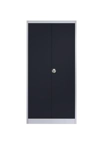 Stahlschrank mit Flügeltüren, 4 Fachböden, T 420 mm, weißaluminium / anthrazitgrau, ab 2 Stk Mauser