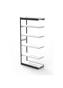 Kantoor-stellingsysteem, zonder achterwand, stellinghoogte 2250 mm, aanbouwstelling, breedte x diepte = 750 x 300 mm