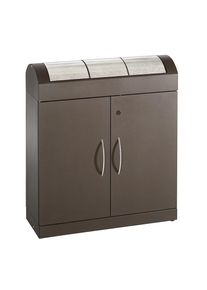 Wertstoffsammler aspect plus, mit Edelstahl-Klappdeckeln, 3 x 45 l, HxBxT 975 x 860 x 320 mm