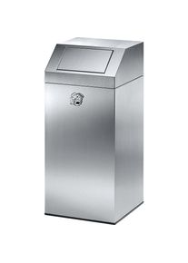 Var Roestvast stalen afvalbak, voor binnen en buiten, inhoud 45 l, b x h x d = 320 x 790 x 320 mm, met binnenemmer van roestvast staal