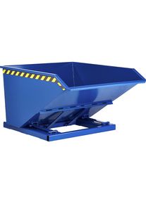 Kiepbak, lage stortkanthoogte, inhoud 1,0 m³, gentiaanblauw RAL 5010