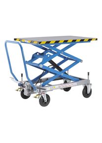 eurokraft pro Dubbele schaar-heftafelwagen, draagvermogen 500 kg, hefbereik 510 - 1800 mm, massieve rubberbanden