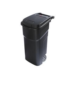 Mülltonne aus Polypropylen, Volumen 100 l, BxHxT 440 x 920 x 590 mm, fahrbar, Deckel schwarz rothopro