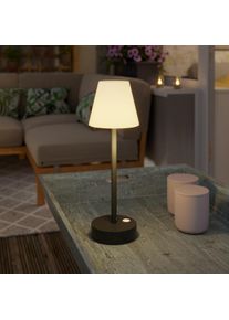 Asztali lámpa, sötétszürke, LED-del újratölthető, érintőképernyős dimmerrel - Renata