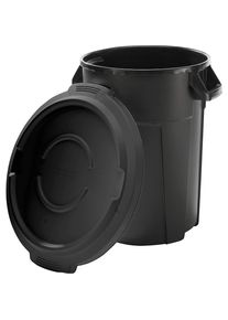 Multifunktionsbehälter Titan mit Deckel, schwarz, BxHxT 530 x 660 x 500 mm, Volumen 85 l rothopro