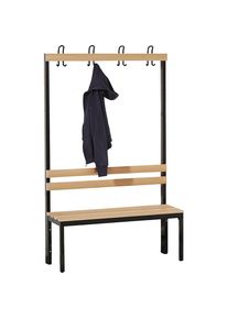 Wolf Garderobebank met leuning, enkelzijdig, beukenhouten planken, lengte 1000 mm