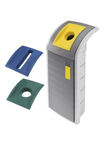 Hailo Afvalbak voor kringloopmateriaal ProfiLine, volume 120 l, incl. 3 dekselinzetstukken, grijs