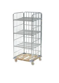 Verrijdbare stelling, houten laadbord, laadbord naturel