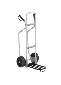 eurokraft pro Aluminium steekwagen met sleeplatten, b x d van de pakketsteekplaat = 430 x 250 mm, zwart, met handgreep, massieve rubberbanden, vanaf 2