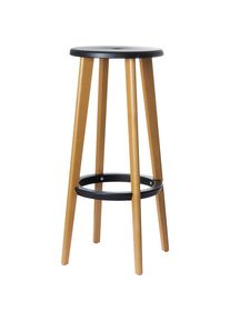meet Barkruk WOODY, met houten poten, VE = 2 stuks, zwart
