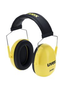 Uvex Auriculares de protección para niños JUNIOR, con arco, SNR 27 dB, negro y amarillo