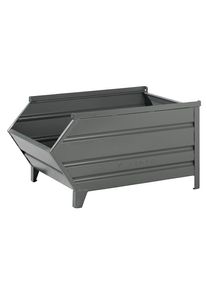 Heson Stapelbak van plaatstaal, met uitneemopening, l x b = 1200 / 1000 x 800 mm, grijs, vanaf 10 stuks