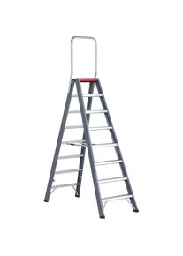 Altrex Aluminium tredenboktrap, tweezijdig begaanbaar, 2 x 8 treden, werkhoogte 3900 mm