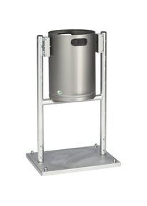 Var Afvalbak voor buiten, 30 l, roestvast staal, inhoud 30 l, b x d = 490 x 400 mm, met buizenframe, zonder dak