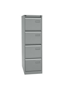 Hängeregistraturschrank LIGHT, 1-bahnig, 4 Schübe, DIN A4, silber Bisley