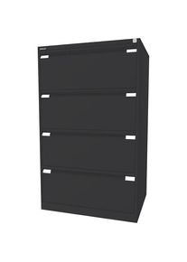 Hängeregistraturschrank, 2-bahnig, 4 Schübe, DIN A4, anthrazitgrau Bisley