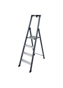 Krause Aluminium tredenboktrap, geanodiseerd, 4 treden