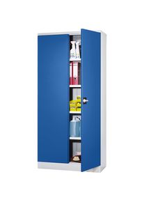 eurokraft basic Universele vleugeldeurkast, uitwendige h x b x d = 1950 x 915 x 421 mm, deuren gentiaanblauw, vanaf 3 st.