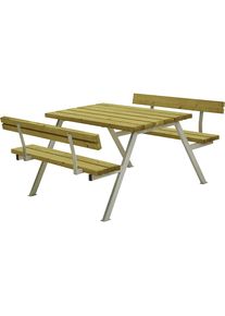 Zitbank voor groepen, met rugleuning, voor 4 personen, lengte 1180 mm, naturel