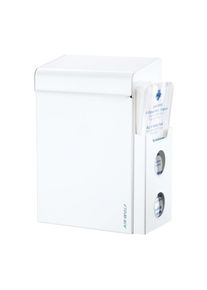 AIR-WOLF Hygiëneafvalbak met zakdispenser, inhoud 8 l, b x h x d = 220 x 342 x 153 mm, roestvast staal wit