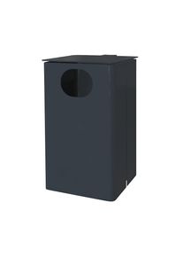 Afvalbak voor buiten, inhoud 35 l, h x b x d = 537 x 325 x 388 mm, antracietgrijs, vanaf 10 stuks