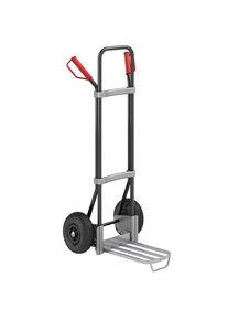 eurokraft pro Steekwagen, zwart, b x d van de pakketsteekplaat = 430 x 250 mm, verzinkt, met handgreep, op luchtbanden