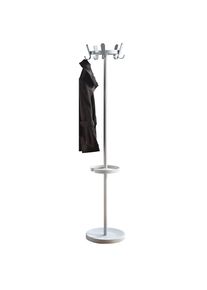 Garderobenständer mit 5 Haken, Höhe 1680 mm, Ø 350 mm, Hakenfarbe Silber eurokraft pro