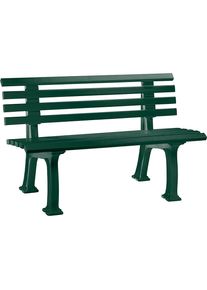 Parkbank van kunststof, met 9 planken, breedte 1200 mm, mosgroen