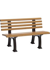 Parkbank van kunststof, met 9 planken, breedte 1200 mm, met houtlook