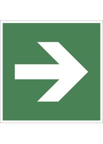 Vluchtroute borden, richtingaanduiding rechtuit, alleen in combinatie met reddingsbord, VE = 10 stuks, folie, 150 x 150 mm