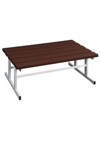 Wolf Kleedkamerbank, dubbelzijdig, kunststof planken, bruin, lengte 1000 mm