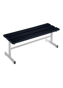 Wolf Kleedkamerbank, enkelzijdig, kunststof planken, T-voet, zwart, lengte 1000 mm
