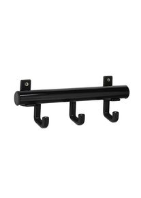 Wandgarderobe aus Aluminium, schwarz, VE 2 Stück, Haken aus Kunststoff, BxH 300 x 100 mm, 3 Haken