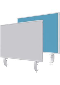 MAGNETOPLAN Pared separadora de sobremesa VarioPin, pizarra blanca/fieltro, anchura 800 mm, turquesa