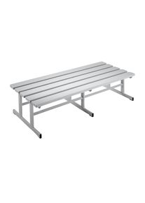 Wolf Kleedkamerbank, dubbelzijdig, kunststof planken, lichtgrijs, lengte 1500 mm
