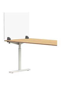 Pared separadora sobre la mesa para puesto de trabajo individual, cristal acrílico y poliestireno, transparente, anchura 750 mm