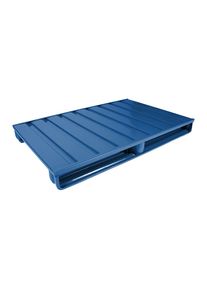 Heson Vlakke pallet van staal, l x b = 1000 x 800 mm, draagvermogen 2000 kg, gentiaanblauw, vanaf 10 stuks