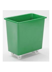 Rechthoekige bak van polyethyleen, verrijdbaar, inhoud 135 liter, groen, vanaf 5 st.