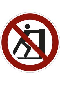 Verbodsbord, schuiven verboden, VE = 10 stuks, folie, Ø 100 mm