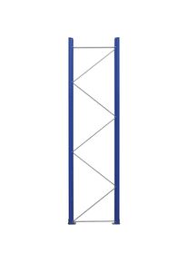 eurokraft pro Marco soporte para estanterías para palets, premontado, azul genciana RAL 5010 / galvanizado, H x P 3360 x 900 mm