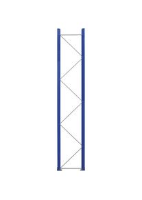 eurokraft pro Marco soporte para estanterías para palets, premontado, azul genciana RAL 5010 / galvanizado, H x P 3990 x 750 mm