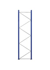 eurokraft pro Marco soporte para estanterías para palets, premontado, azul genciana RAL 5010 / galvanizado, H x P 3990 x 1100 mm